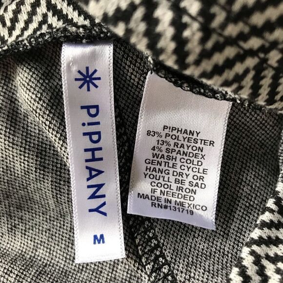 Piphany Black White Chevron Sleeveless Mini Dress Medium - Picture 4 of 5